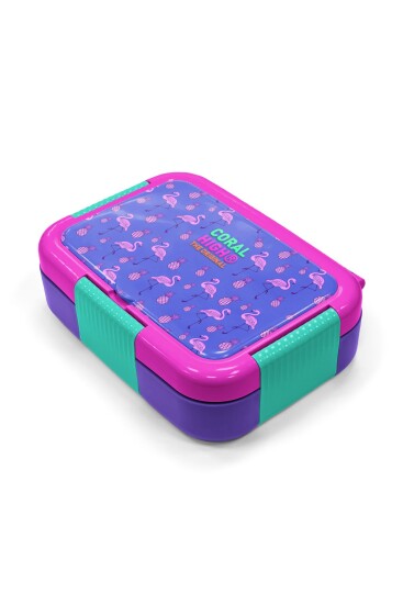 Coral High Kids Pembe Lavanta Flamingo Desenli Paslanmaz Çelik Beslenme Kabı 39211 - 2
