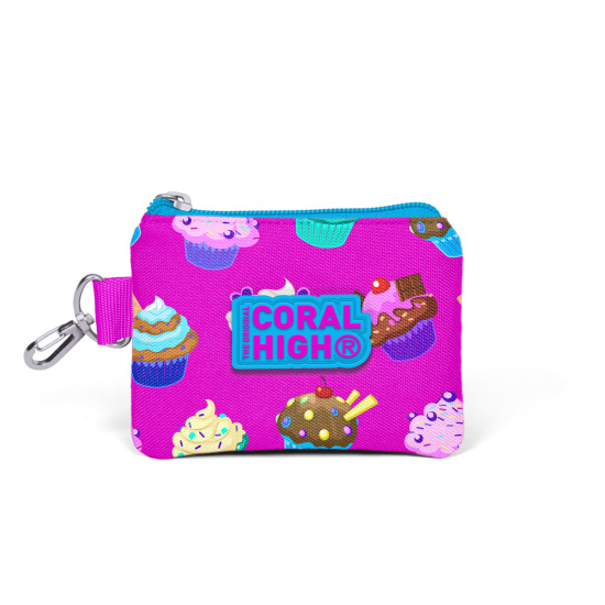 Coral High Kids Lavanta Pembe Cupcake Desenli Bozuk Para Çantası 21700 - Coral High KIDS