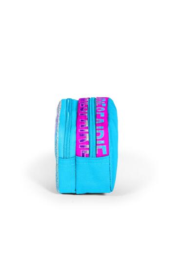 Coral High Kids Pembe Mavi Peri Desenli Simli İki Bölmeli Kalem Çantası 22399 