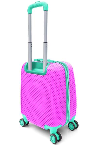 Coral High Kids Pembe Su Yeşili Kedi Desenli Çocuk Valizi 16730 - 5