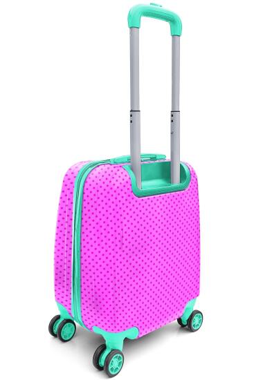 Coral High Kids Pembe Su Yeşili Kedi Desenli Çocuk Valizi 16730 - 8