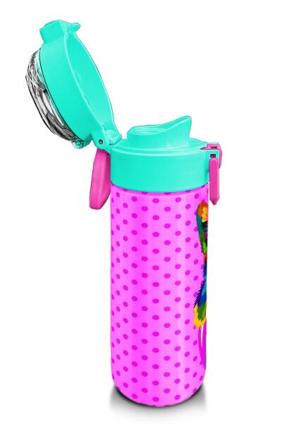 Coral High Kids Pembe Mavi Kedi Desenli Pipetli ve Direkt İçim Çelik Termos 500 ml 31842 - 6
