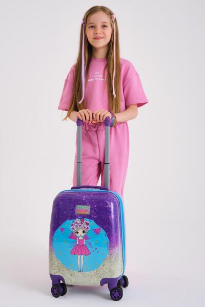 Coral High Kids Pembe Mavi Peri Desenli Çocuk Valizi 16726 - 2