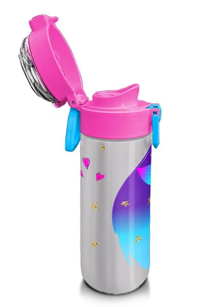 Coral High Kids Pembe Mavi Peri Desenli Pipetli ve Direkt İçim Çelik Termos 500 ml 31803 - 6