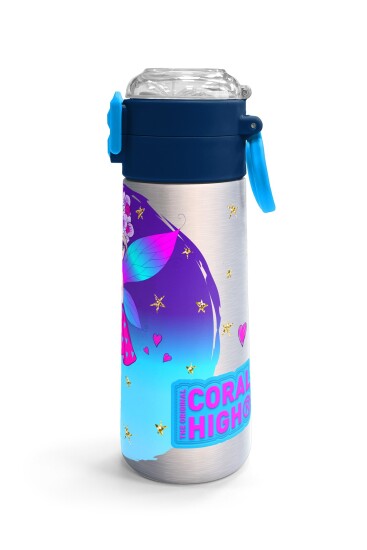 Coral High Kids Pembe Mavi Peri Desenli Pipetli ve Direkt İçim Çelik Termos 500 ml 31803 - 3