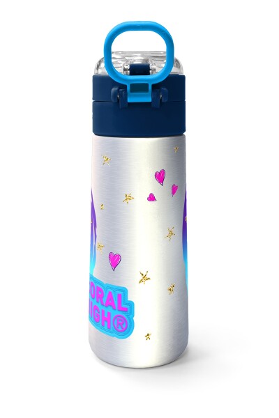 Coral High Kids Pembe Mavi Peri Desenli Pipetli ve Direkt İçim Çelik Termos 500 ml 31803 - 4