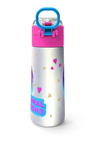Coral High Kids Pembe Mavi Peri Desenli Pipetli ve Direkt İçim Çelik Termos 500 ml 31803 - 4