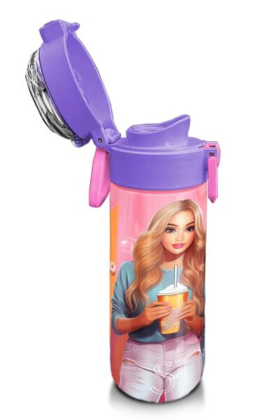 Coral High Kids Pembe Mercan Fashion Girl Desenli Pipetli ve Direkt İçim Çelik Termos 500 ml 31869 - 6