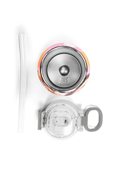 Coral High Kids Pembe Mercan Fashion Girl Desenli Pipetli ve Direkt İçim Çelik Termos 500 ml 31869 - 7