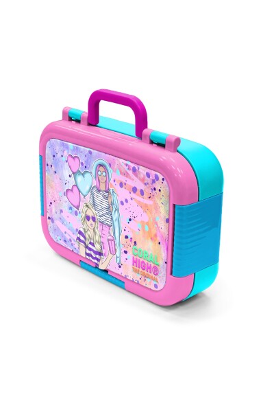 Coral High Kids Pembe Mor Fashion Girl Desenli Paslanmaz Çelik Beslenme Kabı 39263 - 4