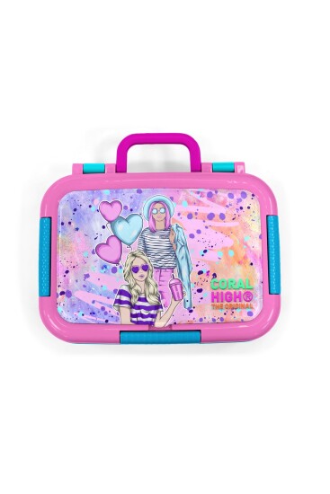 Coral High Kids Pembe Mor Fashion Girl Desenli Paslanmaz Çelik Beslenme Kabı 39263 - 5