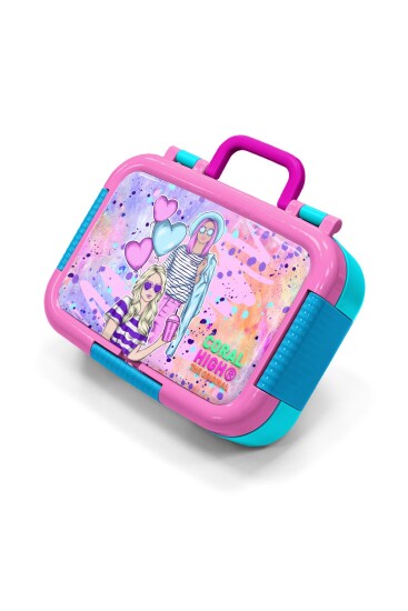 Coral High Kids Pembe Mor Fashion Girl Desenli Paslanmaz Çelik Beslenme Kabı 39263 