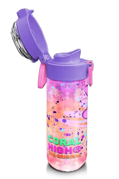 Coral High Kids Pembe Mor Fashion Girl Desenli Pipetli ve Direkt İçim Çelik Termos 500 ml 31956 - 6