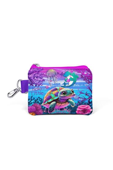 Coral High Kids Pembe Mor Kaplumbağa Desenli Bozuk Para Çantası 21885 - Coral High KIDS