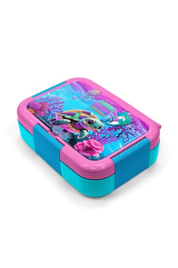 Coral High Kids Pembe Mor Kaplumbağa Desenli Paslanmaz Çelik Beslenme Kabı 39264 - 2
