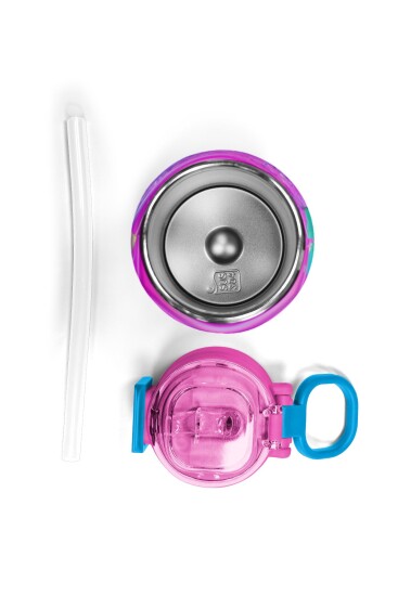 Coral High Kids Pembe Mor Kaplumbağa Desenli Pipetli ve Direkt İçim Çelik Termos 500 ml 31957 - 7