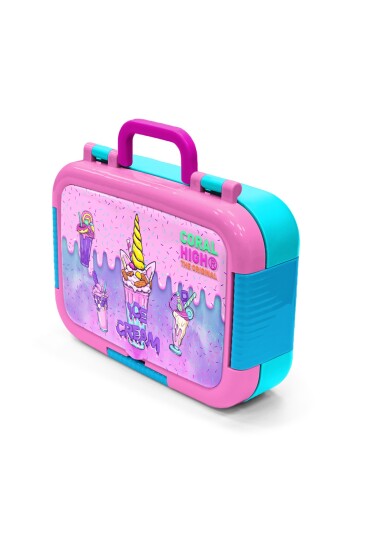 Coral High Kids Pembe Mor Milkshake Dondurma Desenli Paslanmaz Çelik Beslenme Kabı 39257 - 4