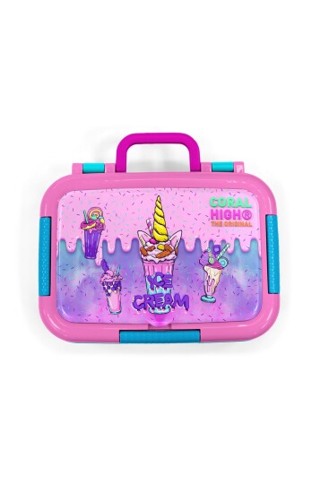 Coral High Kids Pembe Mor Milkshake Dondurma Desenli Paslanmaz Çelik Beslenme Kabı 39257 - 5
