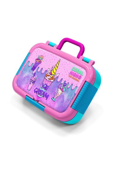 Coral High Kids Pembe Mor Milkshake Dondurma Desenli Paslanmaz Çelik Beslenme Kabı 39257 