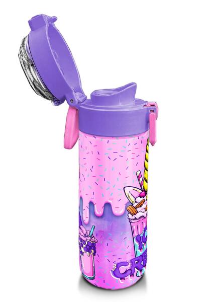 Coral High Kids Pembe Mor Milkshake Dondurma Desenli Pipetli ve Direkt İçim Çelik Termos 500 ml 31950 - 6
