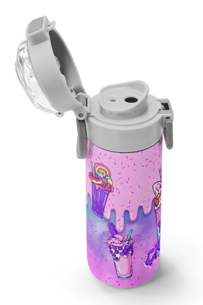 Coral High Kids Pembe Mor Milkshake Dondurma Desenli Pipetli ve Direkt İçim Çelik Termos 500 ml 31950 - 6