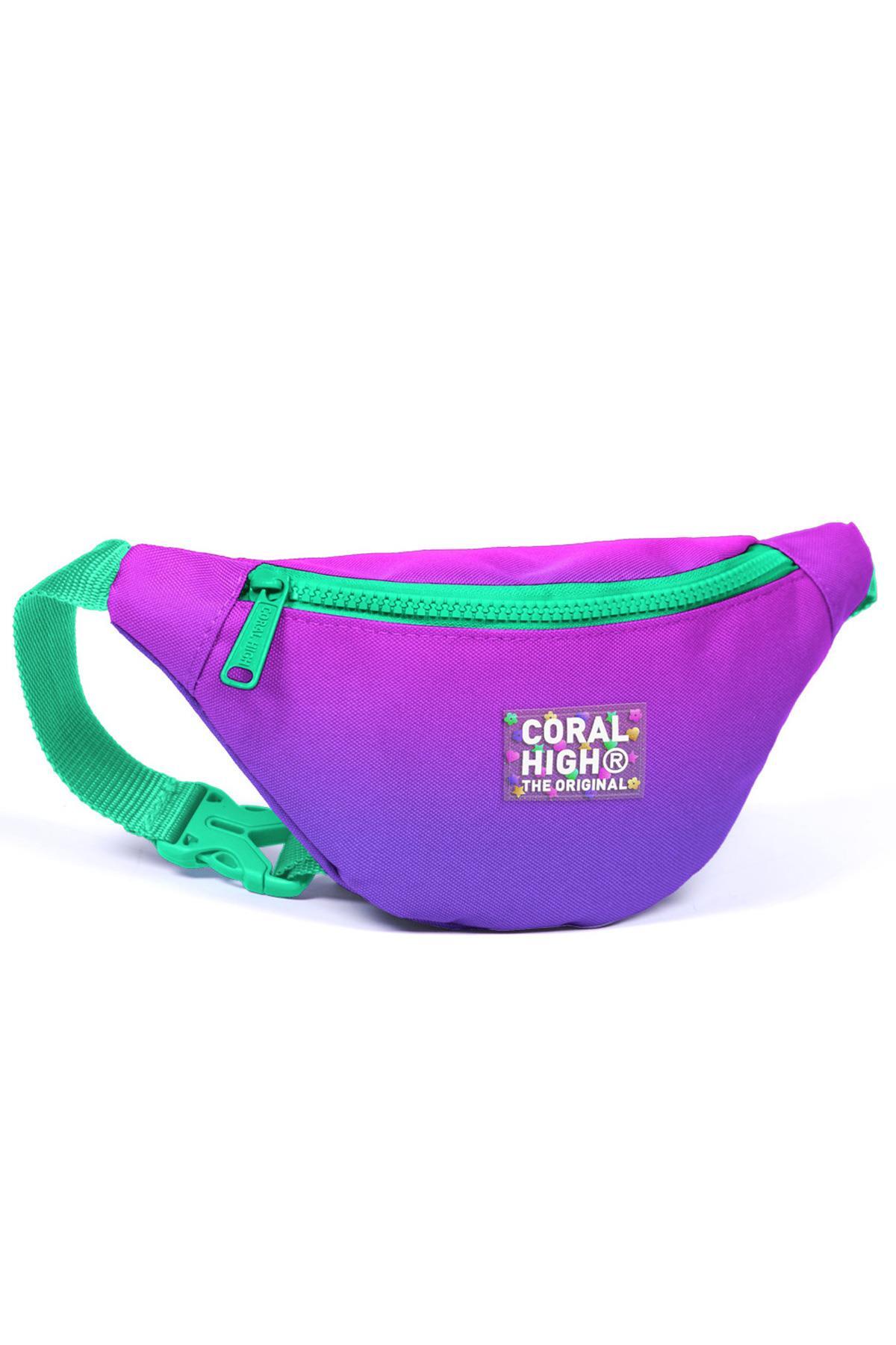 Coral High Kids Pembe Mor Renk Geçişli Bel Çantası 11514