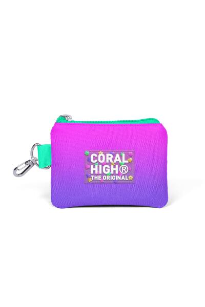 Coral High Kids Pembe Mor Renk Geçişli Bozuk Para Çantası 21891 - 1