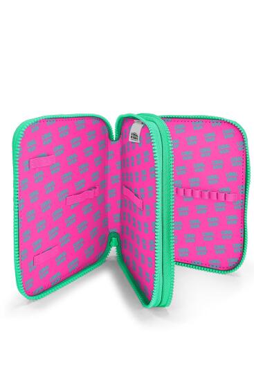 Coral High Kids Pembe Mor Renk Geçişli Çift Katlı Kalem Çanta 11137 - 4