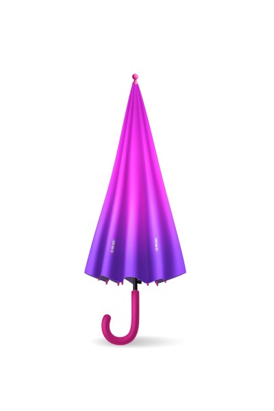 Coral High Kids Pembe Mor Renk Geçişli Çocuk Şemsiyesi 12665 - 6