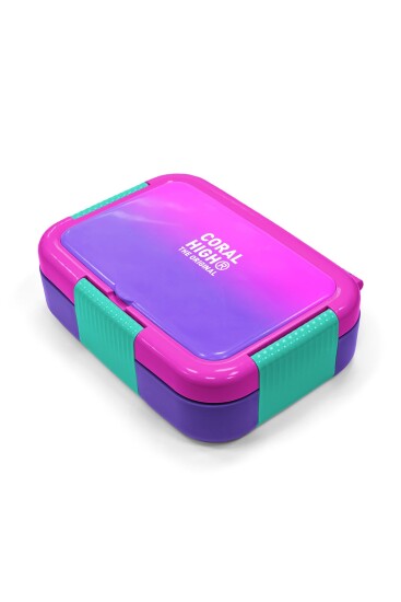 Coral High Kids Pembe Mor Renk Geçişli Desenli Paslanmaz Çelik Beslenme Kabı 39270 - 2