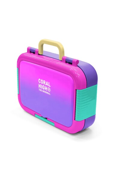 Coral High Kids Pembe Mor Renk Geçişli Desenli Paslanmaz Çelik Beslenme Kabı 39270 - 4