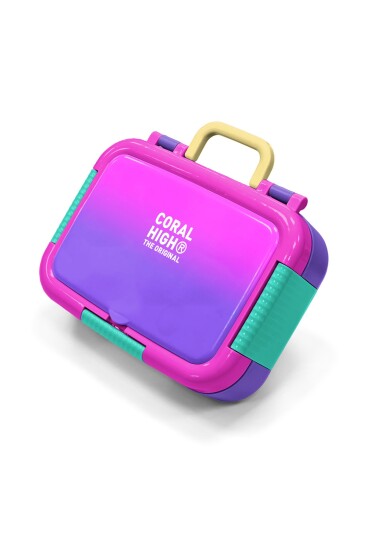 Coral High Kids Pembe Mor Renk Geçişli Desenli Paslanmaz Çelik Beslenme Kabı 39270 