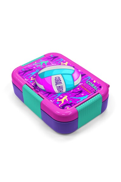Coral High Kids Pembe Mor Voleybol Desenli Paslanmaz Çelik Beslenme Kabı 39269 - 2