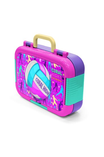 Coral High Kids Pembe Mor Voleybol Desenli Paslanmaz Çelik Beslenme Kabı 39269 - 4