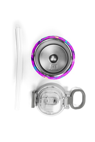 Coral High Kids Pembe Mor Voleybol Desenli Pipetli ve Direkt İçim Çelik Termos 500 ml 31962 - 7