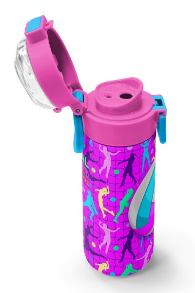 Coral High Kids Pembe Mor Voleybol Desenli Pipetli ve Direkt İçim Çelik Termos 500 ml 31962 - 6