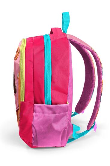 Coral High Kids Pembe Neon Mercan Fashion Girl Desenli Üç Bölmeli Okul Sırt Çantası 23669 - 7