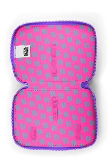 Coral High Kids Pembe Pastel Renkli Çift Katlı Kalem Çanta 11136 - 6