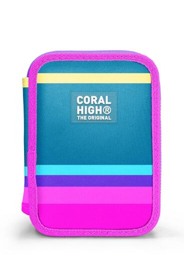 Coral High Kids Pembe Pastel Renkli Çift Katlı Kalem Çanta 11136 - 10
