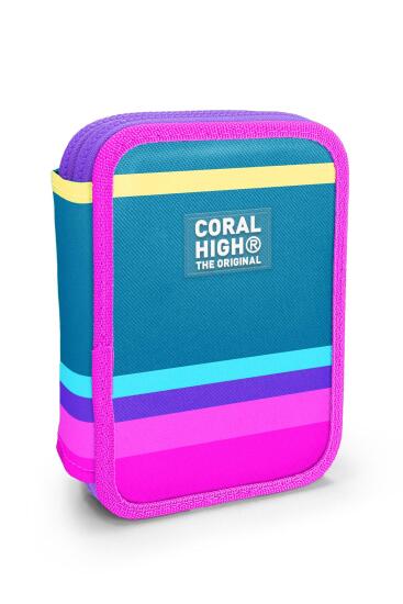 Coral High Kids Pembe Pastel Renkli Çift Katlı Kalem Çanta 11136 - 1