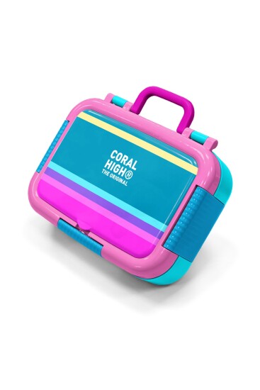 Coral High Kids Pembe Pastel Renkli Desenli Paslanmaz Çelik Beslenme Kabı 39267 - Coral High