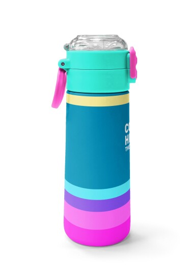 Coral High Kids Pembe Pastel Renkli Pipetli ve Direkt İçim Çelik Termos 500 ml 31960 - 2