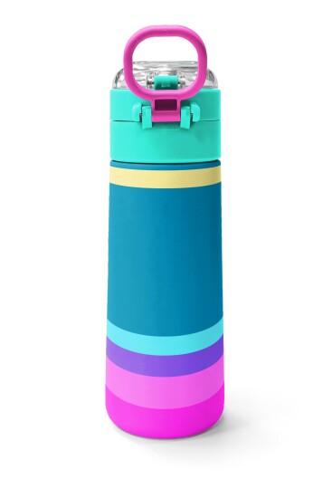 Coral High Kids Pembe Pastel Renkli Pipetli ve Direkt İçim Çelik Termos 500 ml 31960 - 4