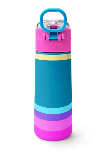 Coral High Kids Pembe Pastel Renkli Pipetli ve Direkt İçim Çelik Termos 500 ml 31960 - 4