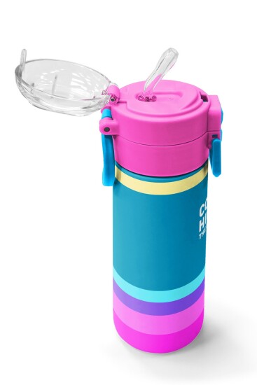 Coral High Kids Pembe Pastel Renkli Pipetli ve Direkt İçim Çelik Termos 500 ml 31960 - 5