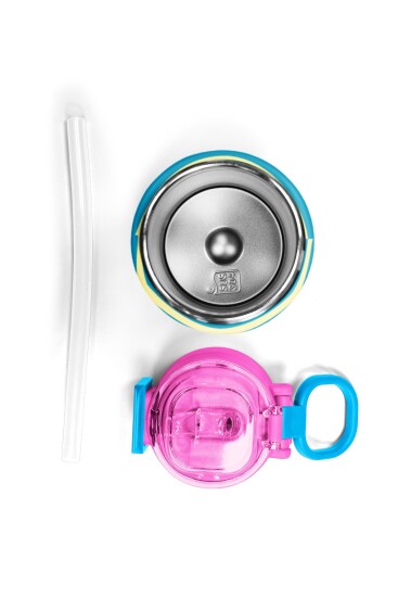 Coral High Kids Pembe Pastel Renkli Pipetli ve Direkt İçim Çelik Termos 500 ml 31960 - 7