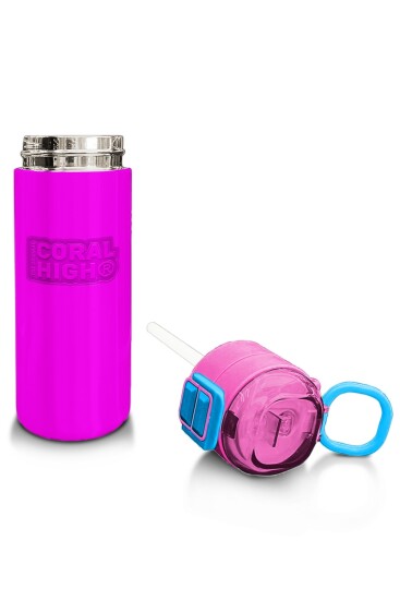 Coral High Kids Pembe Pipetli ve Direkt İçim Çelik Termos 500 ml 31843 - 4