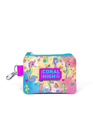 Coral High Kids Pembe Rengarenk Denizatı Desenli Bozuk Para Çantası 21857 - 1