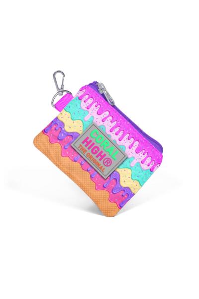 Coral High Kids Pembe Rengarenk Dondurma Desenli Bozuk Para Çantası 21831 - 3
