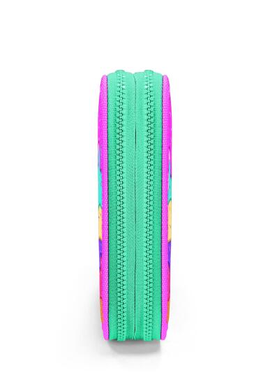 Coral High Kids Pembe Rengarenk Dondurma Desenli Çift Katlı Kalem Çanta 11131 - 9